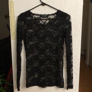 Lace see through long sleeve